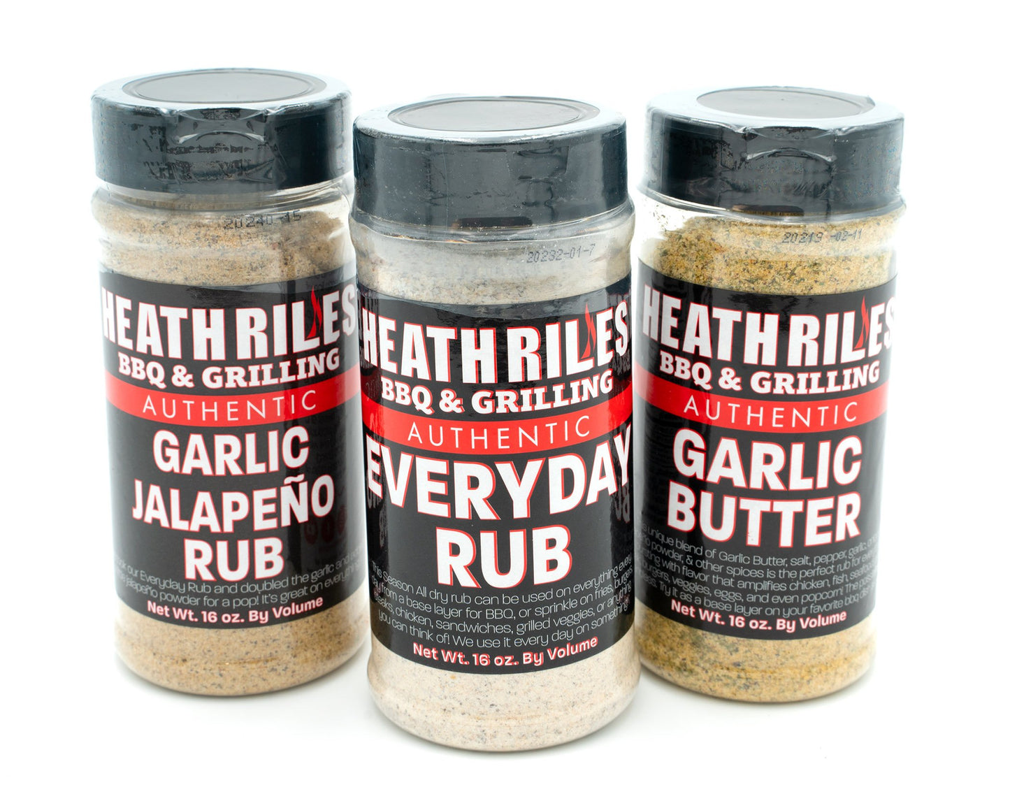 Heath Riles - Dry Rub 3 Pack (Garlic Jalapeño, Everyday, Garlic Butter)