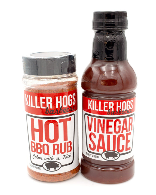 Killer Hogs - 2 Pack (Vinegar Sauce & Hot BBQ Rub)