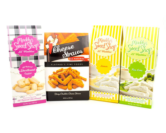 Maddie's Sweet Shop/Flathau's - 4 Pack (Natural, Lemon, Key Lime, & Sharp Cheddar Cheese Straws)